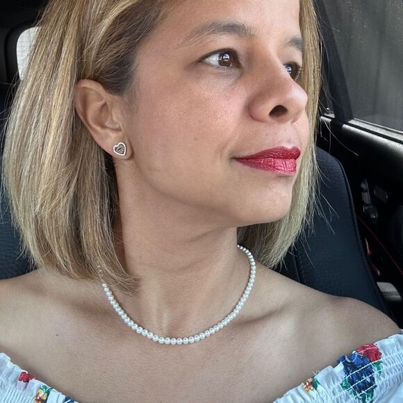 NEW Return to Tiffany Co. Mini Rose Gold Heart with Diamonds Earrings - Picture 8 of 8